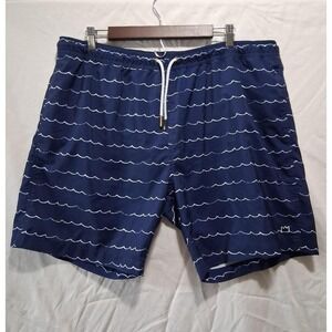 Crown & Ivy Men's Size XL Blue Streaks‎ Swim Bottoms Shorts Trunks. Logo On Leg.